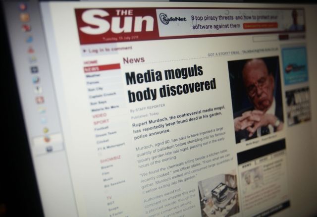 Falešný web The Sun, Rupert Murdoch