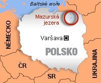 Mapa Polsko - Mazurská jezera