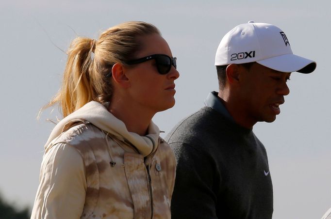 Lindsey Vonnová a Tiger Woods na British Open 2013