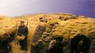 diorama of 1864 soldiers in the trenches during the war with germany Dybbol museum Als Denmark