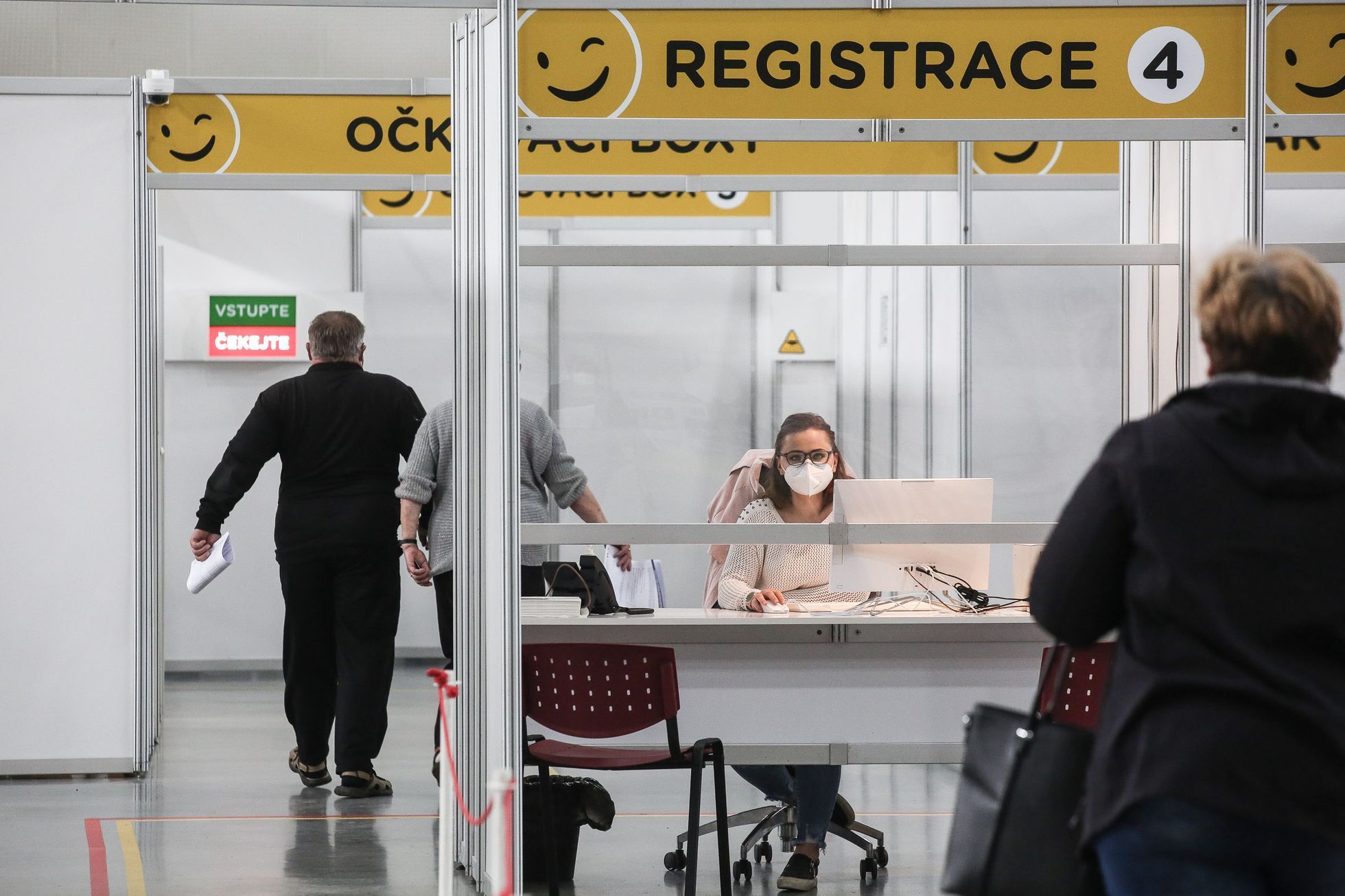 Registrace pacientů, Očkovací centrum Tábor, očkování, koronavirus, zimní stadion, Jihočeský kraj