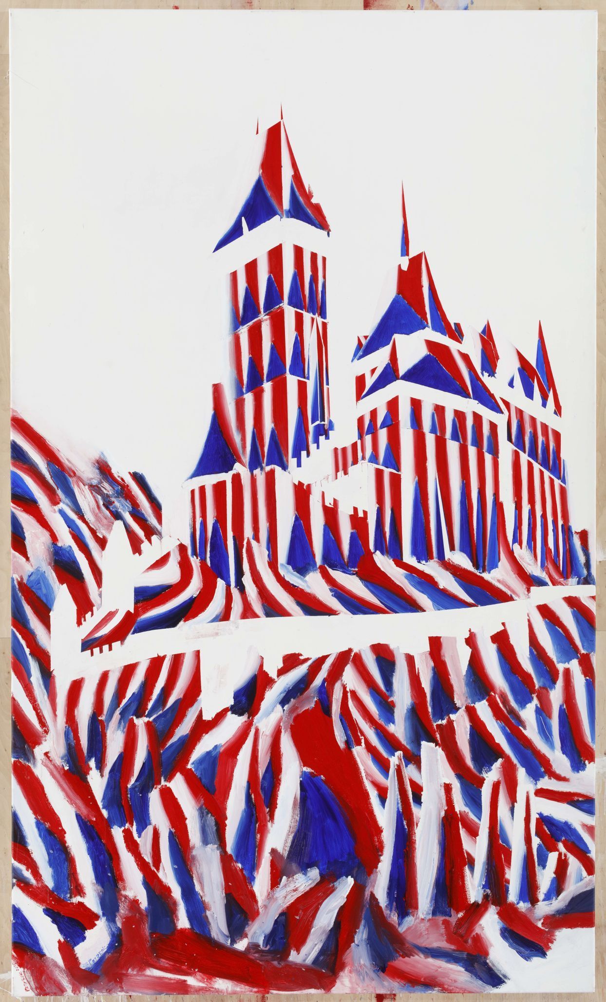 Jiří Petrbok: Vlajková – Karlštejn, 2015, akryl na plátně, 210 × 125 cm