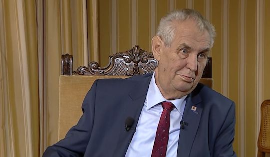 Miloš Zeman v pořadu Týden s prezidentem.