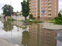 Zaplavené Obchodní náměstí.