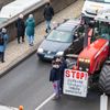 Protest části zemědělců s traktory v Praze na Magistrále a před ministerstvem zemědělství