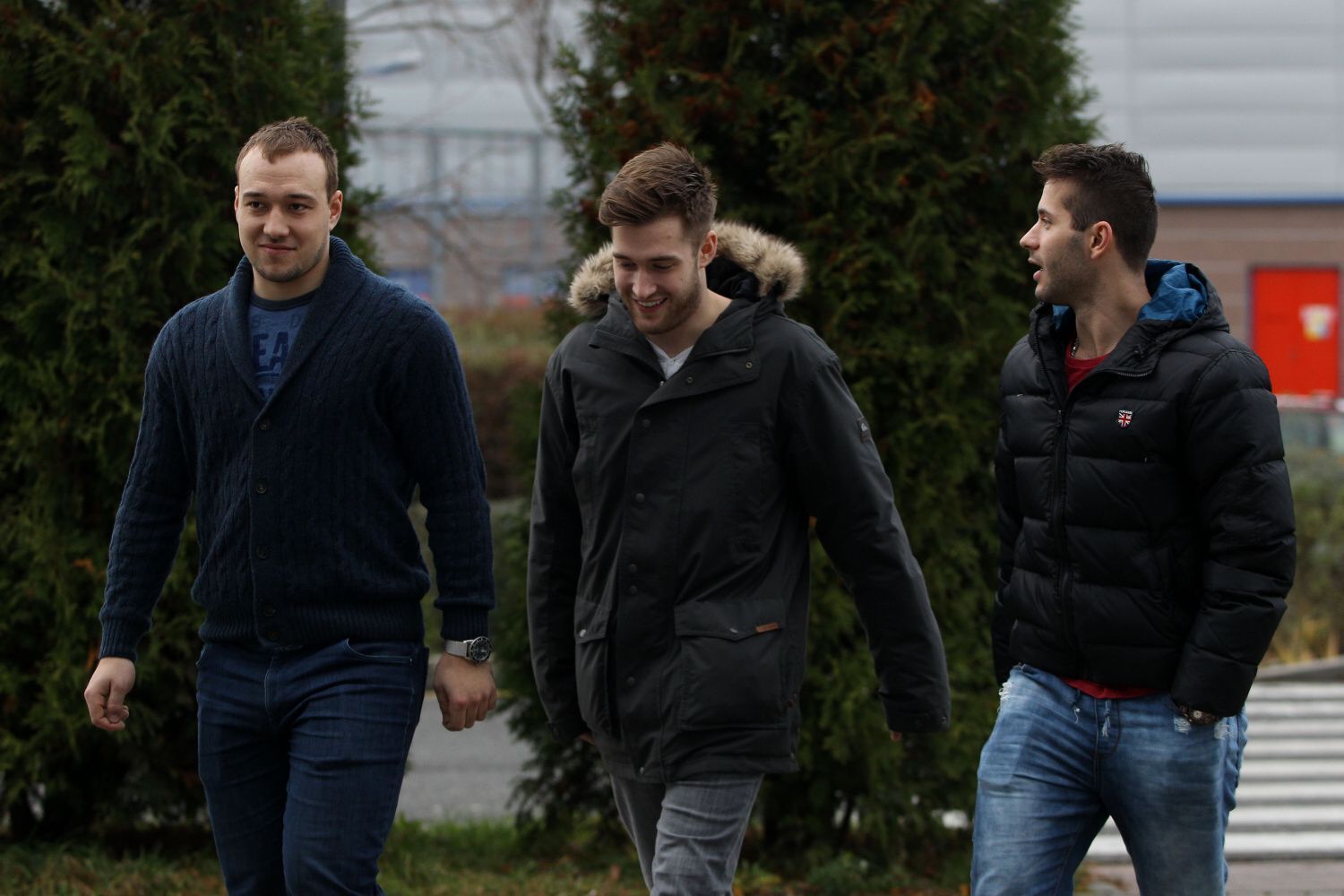 Soustředění před Channel One Cupem 2014: Jan Kovář, Pavel Francouz a Erik Hrňa