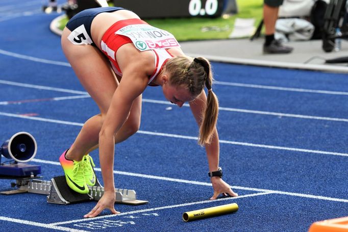 Česká štafeta žen na 4x100 m na ME v atletice v Berlíně 2018