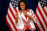 Americká první dáma Michelle Obamová se nezapomněla přijet podívat na americké reprezentanty.