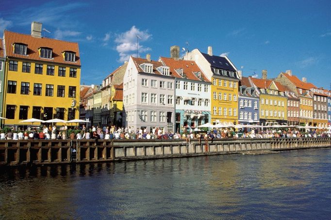 nábřeží Nyhavn v Kodani, Dánsko