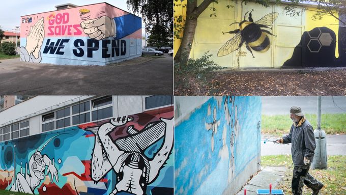 Graffiti oživilo staré výměníky na sídlištích. Kafkou, komiksem i pohledem na moře