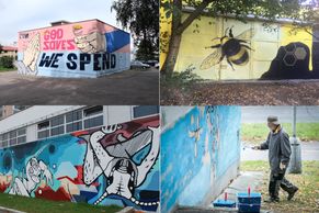 Graffiti oživilo staré výměníky na sídlištích. Kafkou, komiksem i pohledem na moře