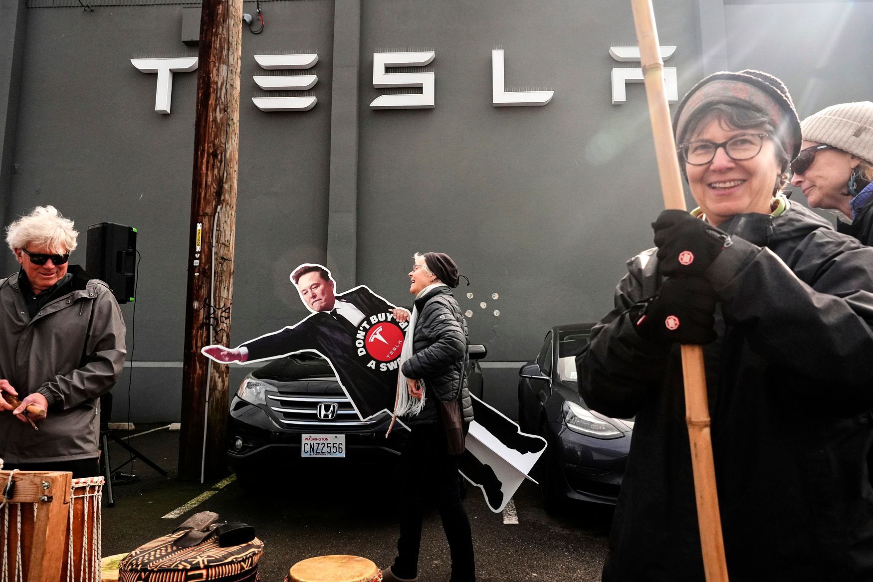 Tesla, Musk, protest, Berlin, Germany