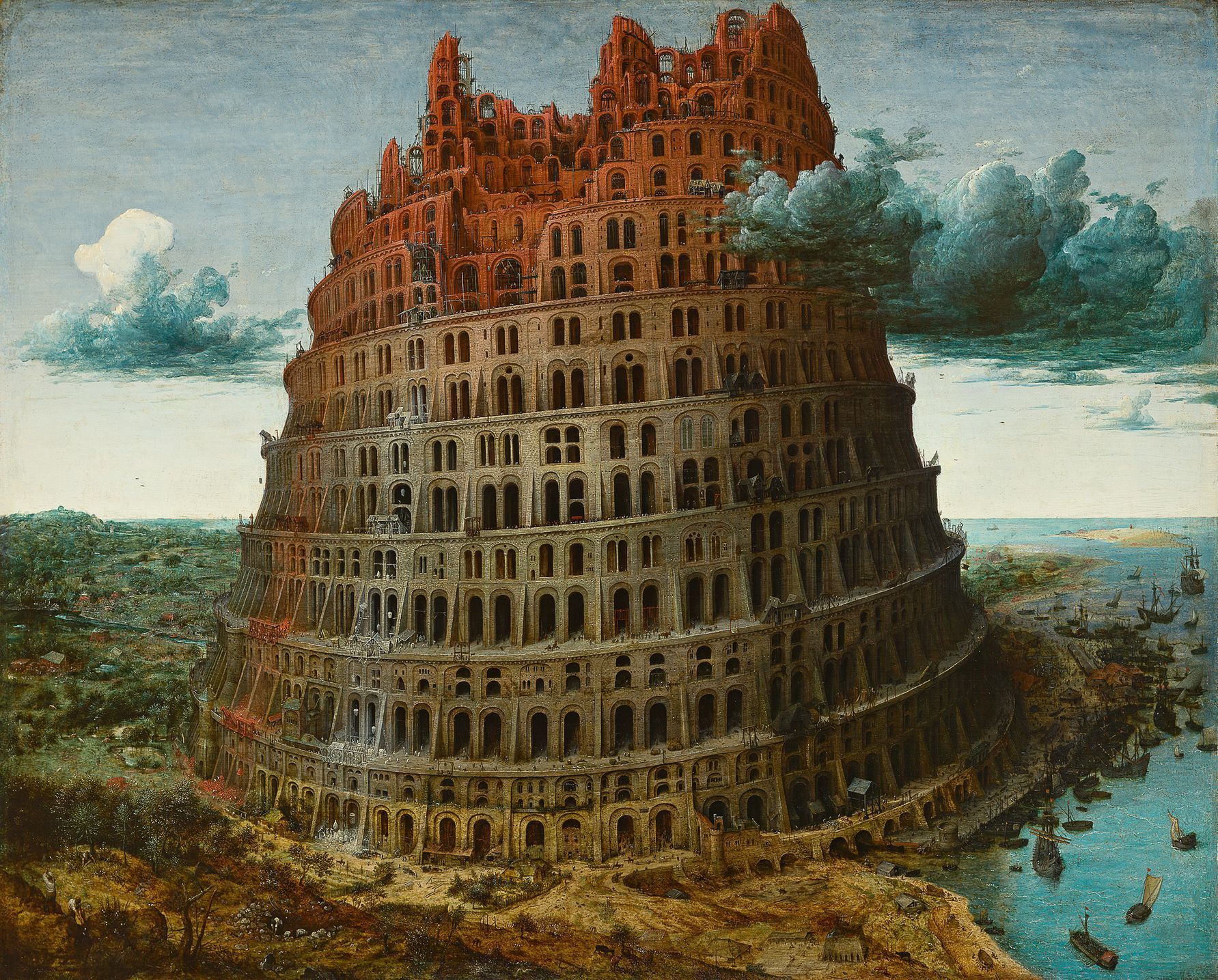 Pieter Bruegel starší: Babylonská věž, 1563 (II. verze)