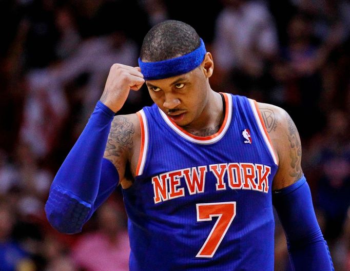 Carmelo Anthony z NY Knicks slaví