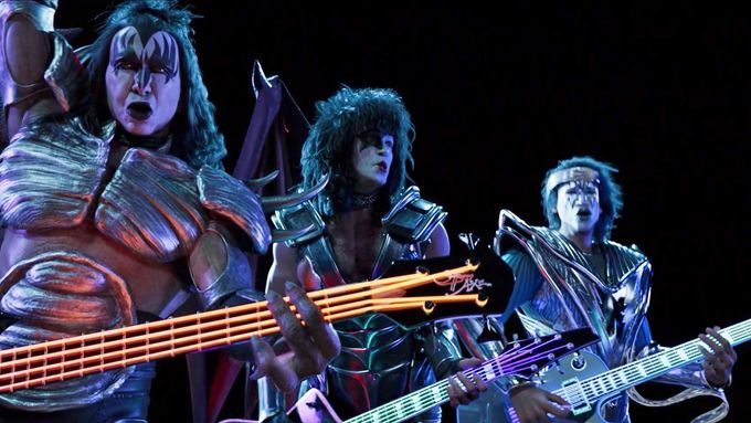 Záznam posledních minut newyorského koncertu, na němž Kiss představili své digitální avatary.