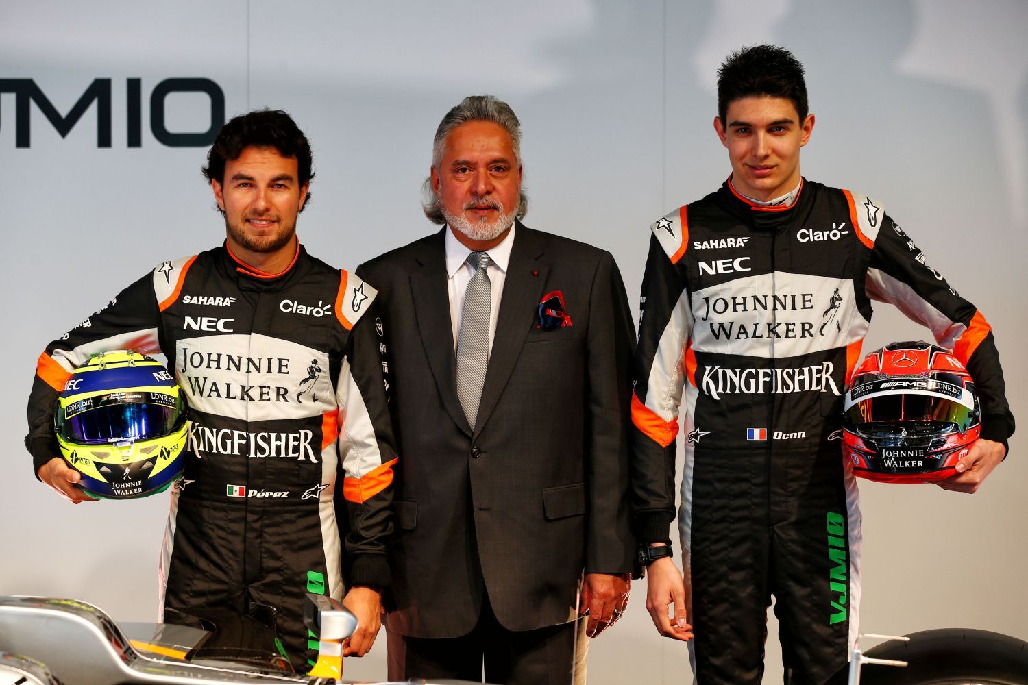 F1 2017:Sergio Pérez, Vijay Mallya a Esteban Ocon -  Force India F1 VJM10