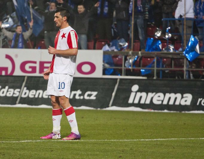 Fotbal, Gambrinus liga, Olomouc - Slavia: Martin Fenin