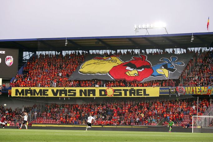 SL, Sparta - Plzeň: choreo fanoušků Sparty