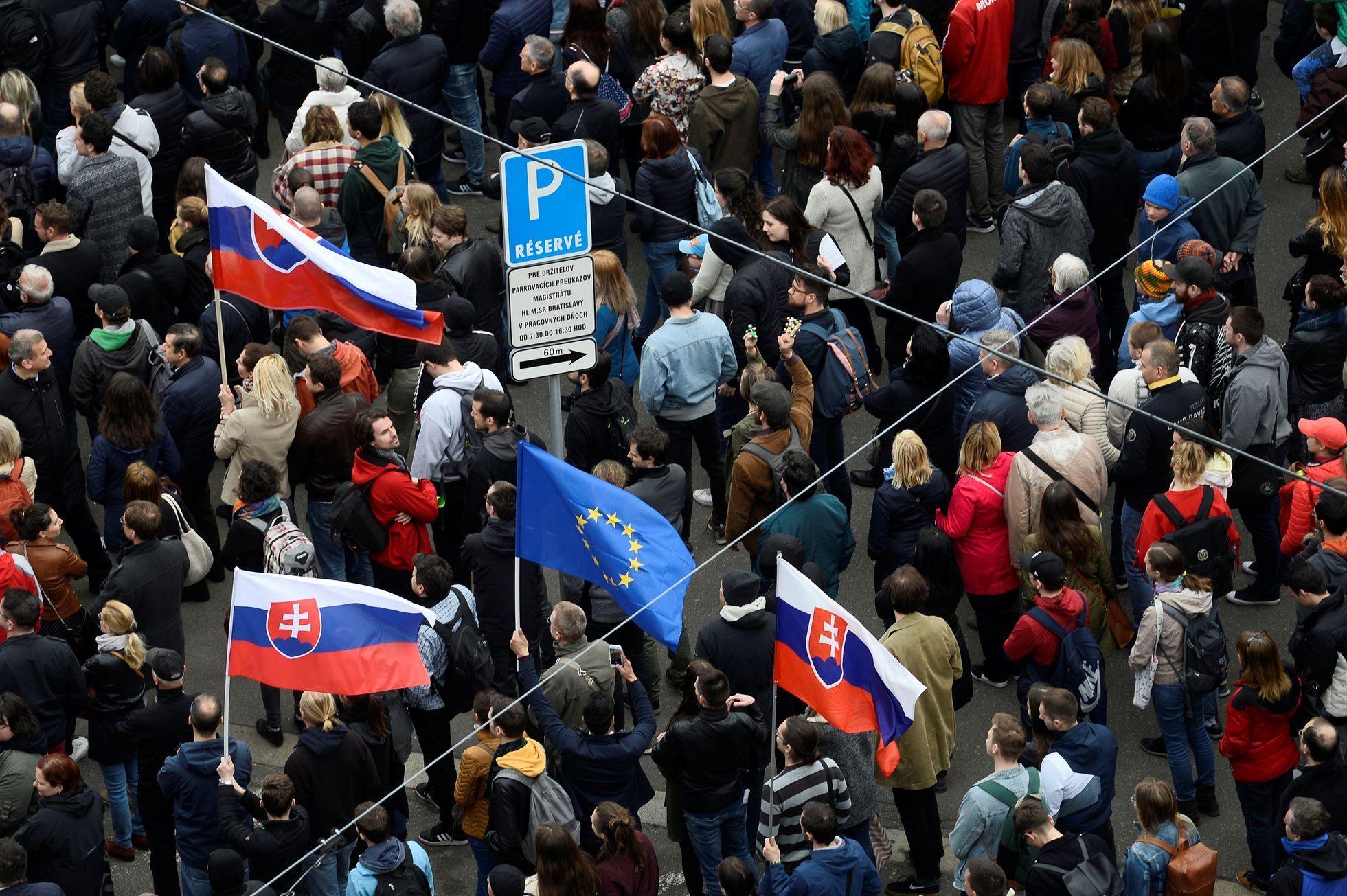 Demonstrace na Slovensku - 5. 4. 2018