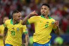 Finále Copy América 2019, Brazílie - Peru: Gabriel Jesus oslavuje gól na 2:1.