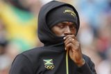 Reportážní portrét fenomenálního jamajského sprintera Usaina Bolta pořízený před rozběhem na trati 200 metrů.