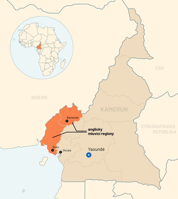 Mapa Kamerunu.