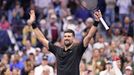 Novak Djokovič v utkání 3. kola US Open 2025