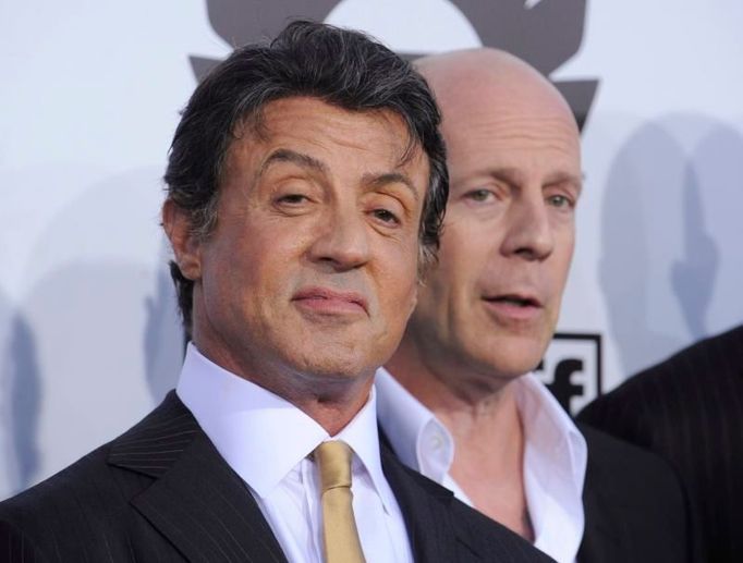 Premiéra filmu Postradatelní - Sylvester Stallone a Bruce Willis