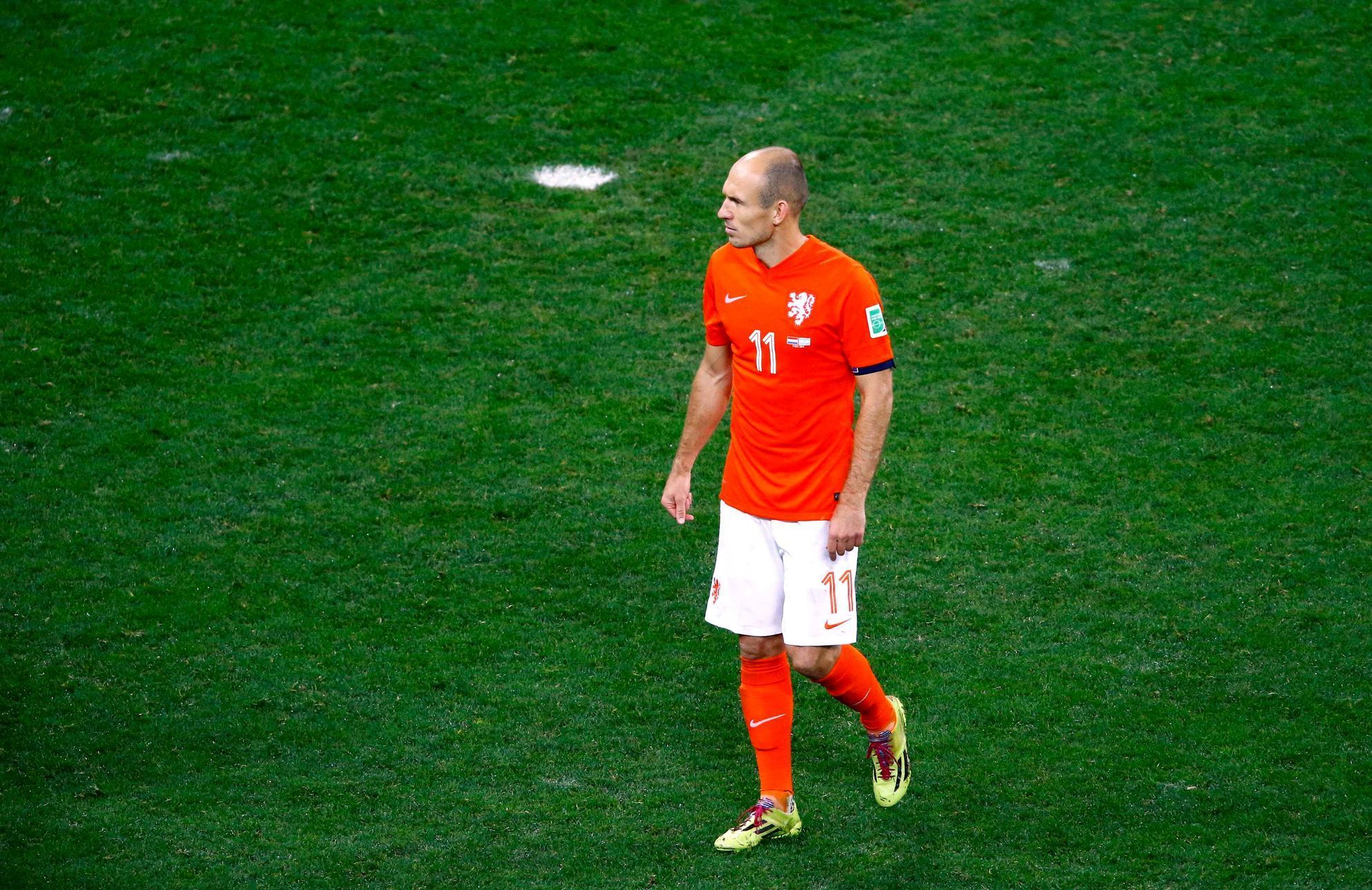 Nizozemec Arjen Robben po semifinále MS ve fotbale