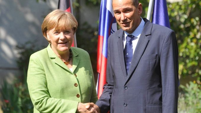 Janez Janša s německou kancléřkou Angelou Merkelovou.