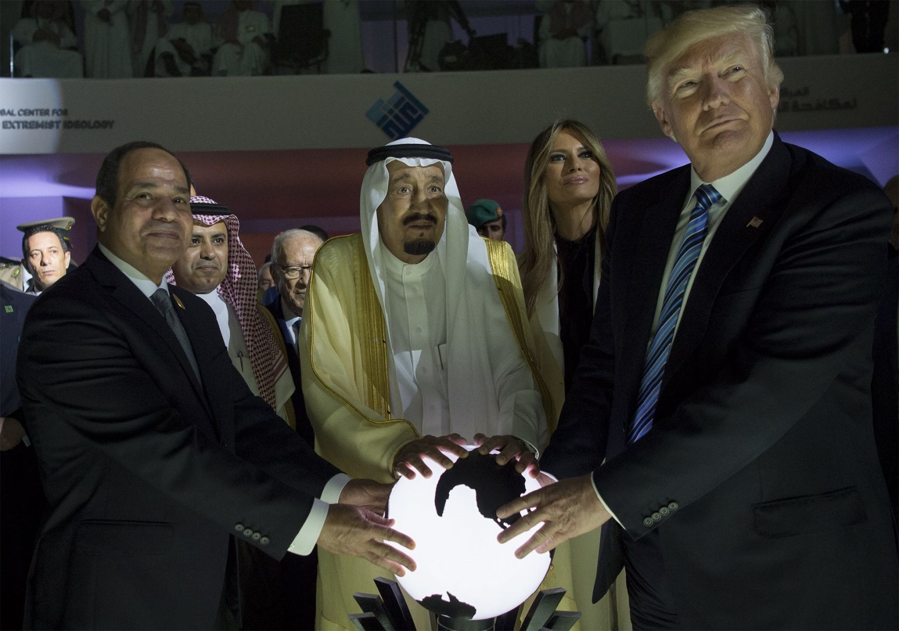 Trump,  Salmán Bin Abdal Al-Azíz, Abdem Al-Fattáh As-Sísí