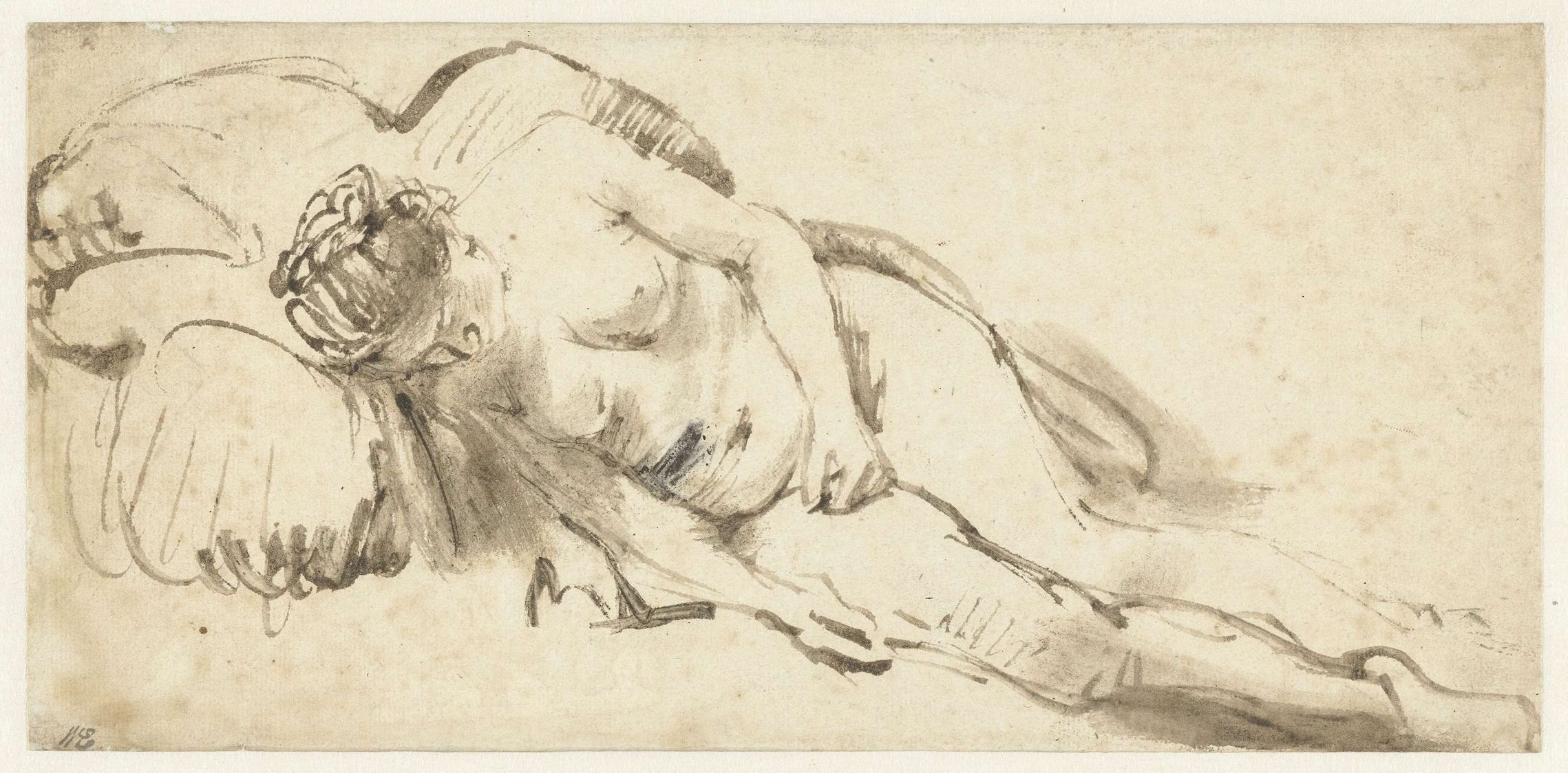 Rembrandt van Rijn: Nahá žena na polštáři