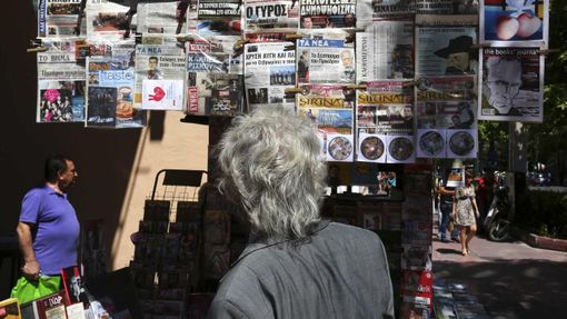 Novinový stánek v Aténách