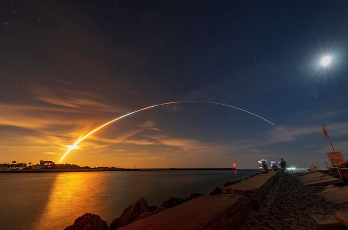 Start měsíční rakety nové generace NASA (Space Launch System) s posádkou Orion. Florida, USA. 16. 11. 2022.