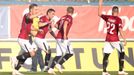 Radost Sparty v zápase 4. ligového kola Teplice - Sparta.