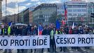 Tisíce lidí se v neděli odpoledne shromáždily na pražském Václavském náměstí na protivládní demonstraci.