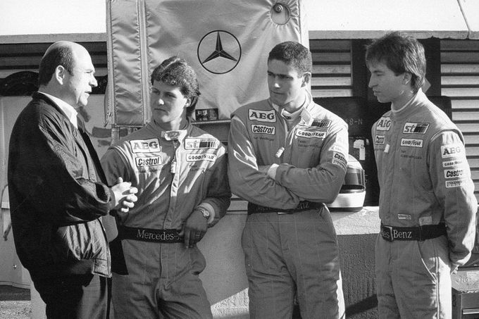 Peter Sauber, Michael Schumacher, Karl Wendlinger a Heinz-Harald Frentzen