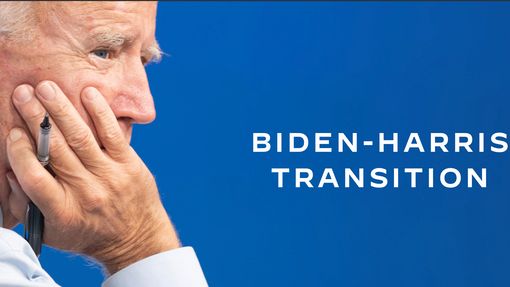 Webová stránka Bidenovy kampaně pro předchodné období mezi případným předáním moci.
