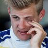 Sauber Formula One driver Marcus Ericsson of Sweden rubs his eye during the second practice session of the Australian F1 Grand Prix at the Albert Park circuit in Melbourne