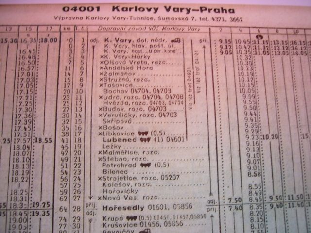 Autobus na trati Praha - Karlovy Vary
