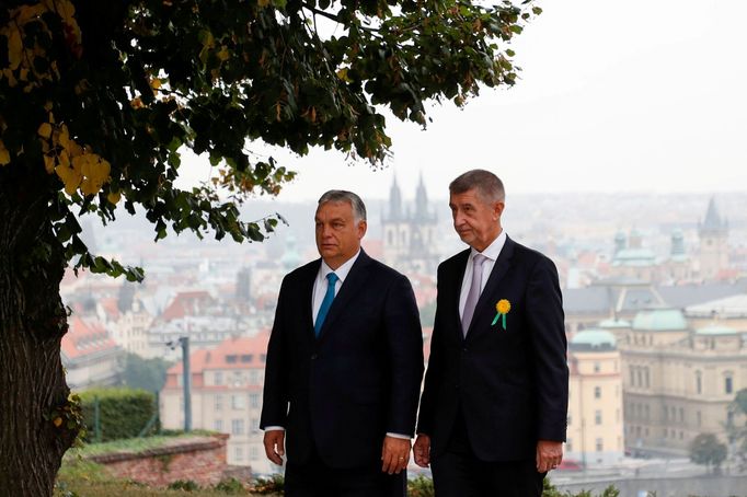 Viktor Orbán a Andrej Babiš v září 2021 v Praze.