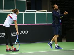 Karolína Plíšková při tréninku na Fed Cup