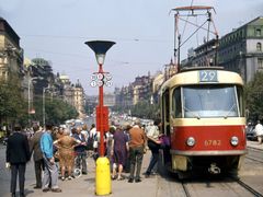 Tramvaje jezdily po Václavském náměstí do roku 1980.