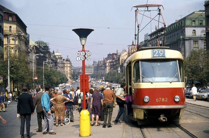 Stanice tramvaje Muzeum asi v roce 1972.