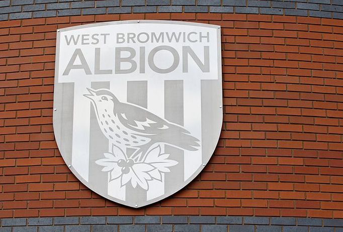 Oficiální logo fotbalového klubu West Bromwich Albion v Birminghamu (Velká Británie).