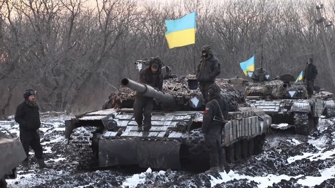 Cvičení ukrajinských jednotek na východě země (15. ledna 2021)