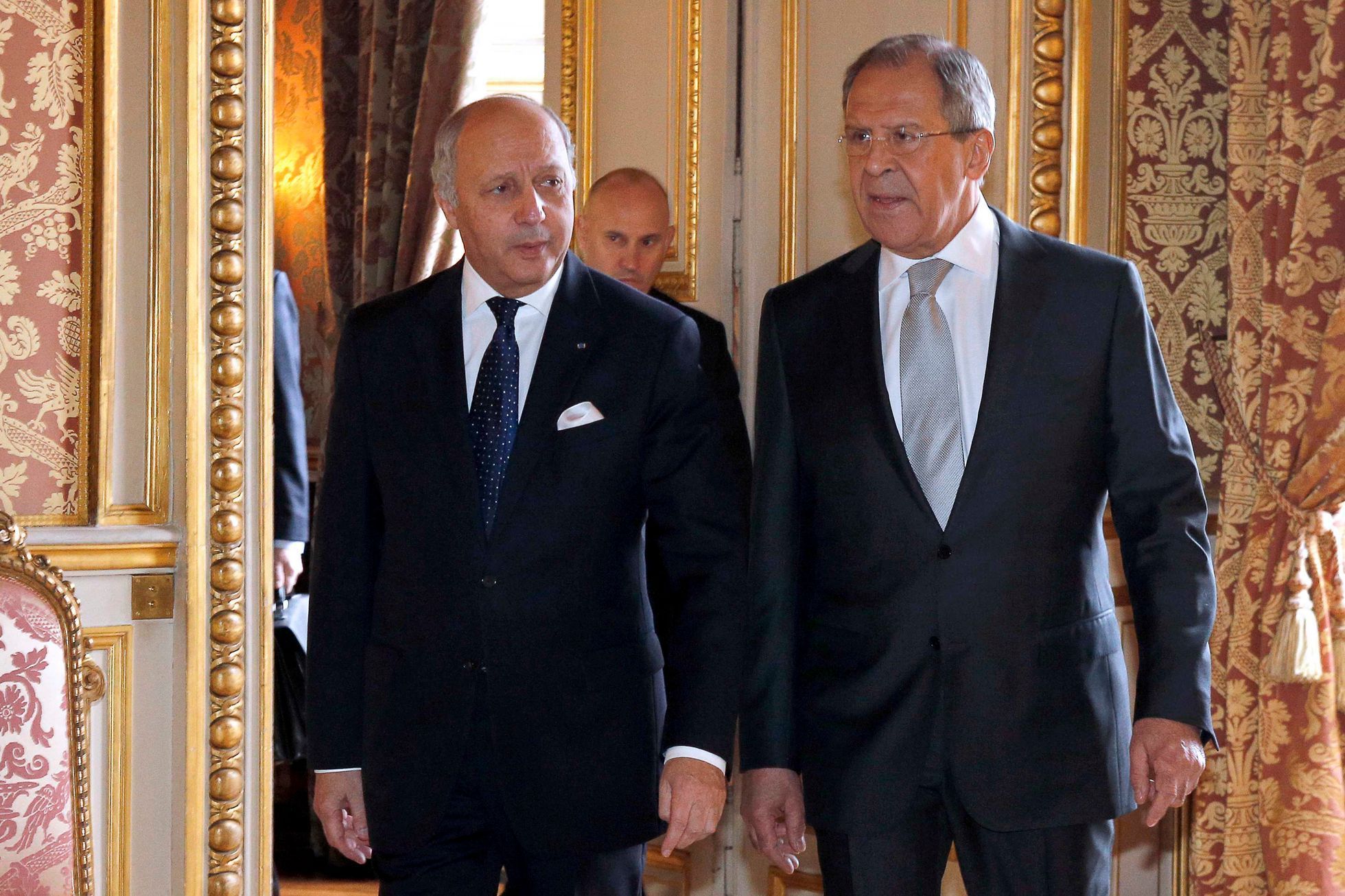 Laurent Fabius a Sergej Lavrov v Paříži