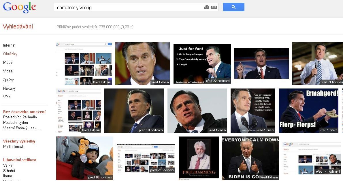 Romney - google - vyhledávání