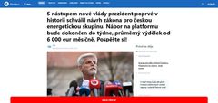 Jedna z falešných kopií deníku Aktuálně.cz, která se od února šíří po internetu.