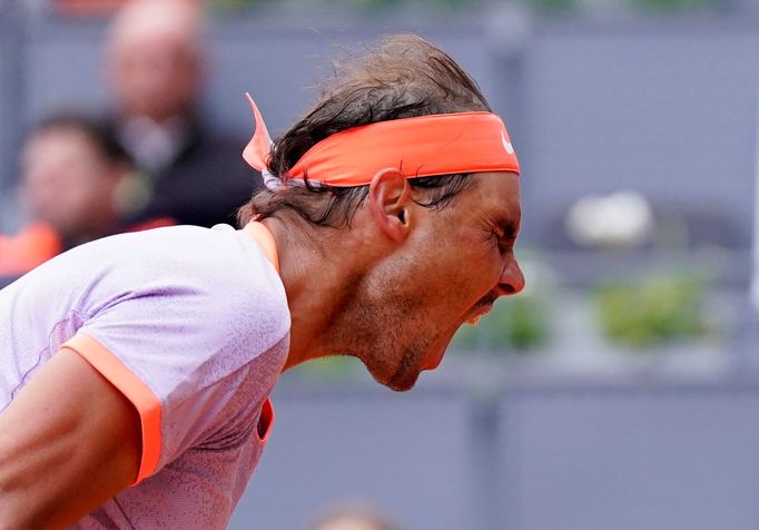 Rafael Nadal při dnešním utkání na turnaji v Madridu